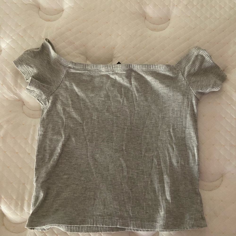 Forever 21 Light Gray Ribbed Crop Top